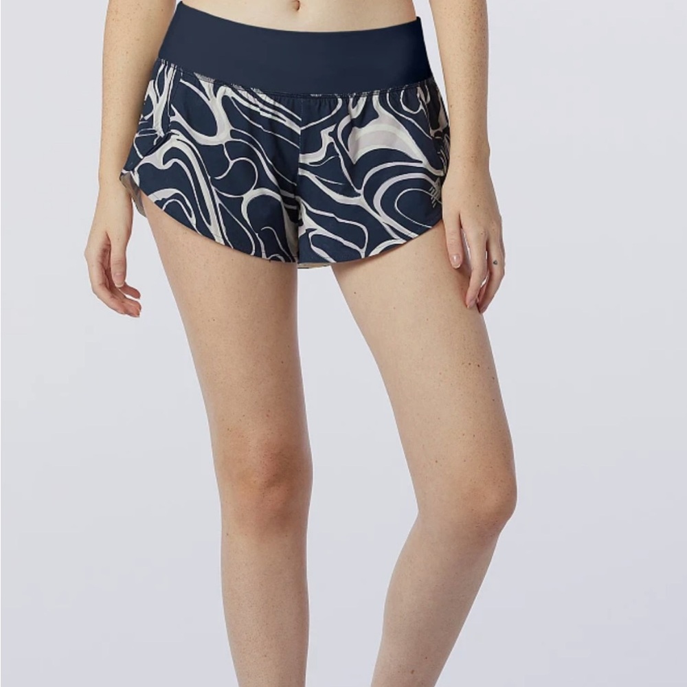 New Balance Running NB Impact Women’s Medium M Printed Lined Shorts Zip Pocket